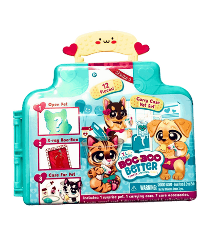 TLC Kritters Boo Boo Better Mystery Vet Carry Case Series 3 - 12 Pieces Pet, Case, Accessories, X-Ray Card, Diaper + More!!