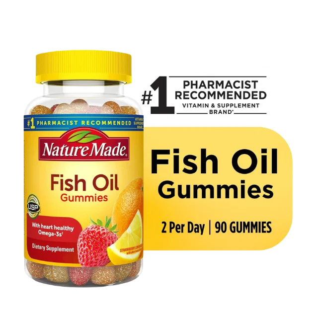 Nature Made Fish Oil Gummies, Omega 3 Fish Oil Supplements, 90 Count