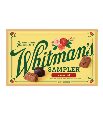 Whitman's Assorted Milk & Dark Chocolate Holiday Sampler, 10 OZ (22 Pieces)