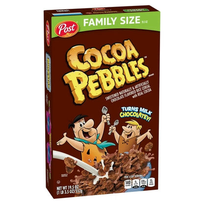 Post Cocoa Pebbles Breakfast Cereal Family Size 19.5 oz