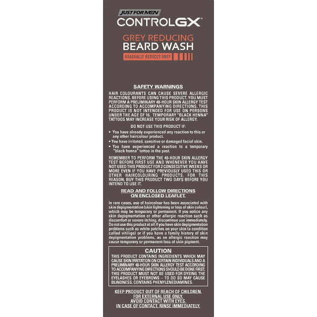 Just For Men Control GX Gradual Grey Reducing Beard Hair Wash, 4 oz