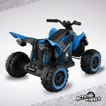 12V Blue Phantom ATV Ride-On: Battery-Powered Fun for Kids 2-4 Years