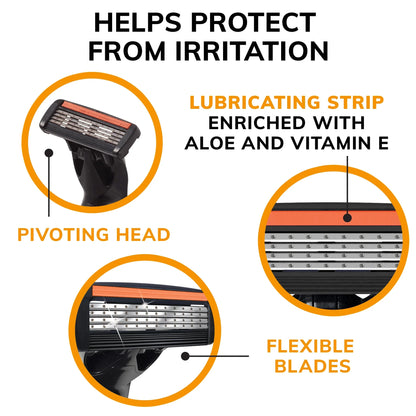 BIC Flex 4 Refillable Razor Cartridges for Men, 4 Blade Heads for Sensitive Skin, 10 Pack