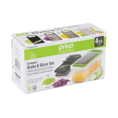 Prep Solutions Compact Grate & Slice Set – 4-in-1 Kitchen Tool