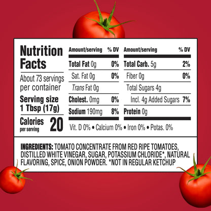 Heinz Tomato Ketchup with No Salt Added, 14 oz Bottle