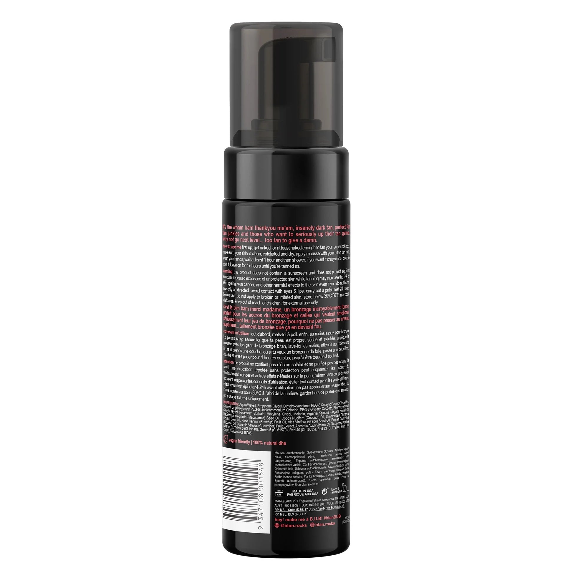 B.Tan Too Tan to Give a Damn Self-Tanning Mousse, 6.7 Fl Oz