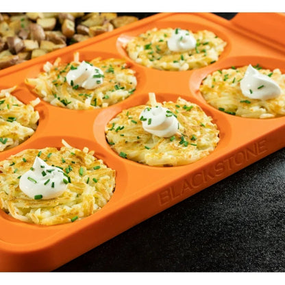 Blackstone Silicone 6-Section Egg Ring Egg Mold Tray in Orange