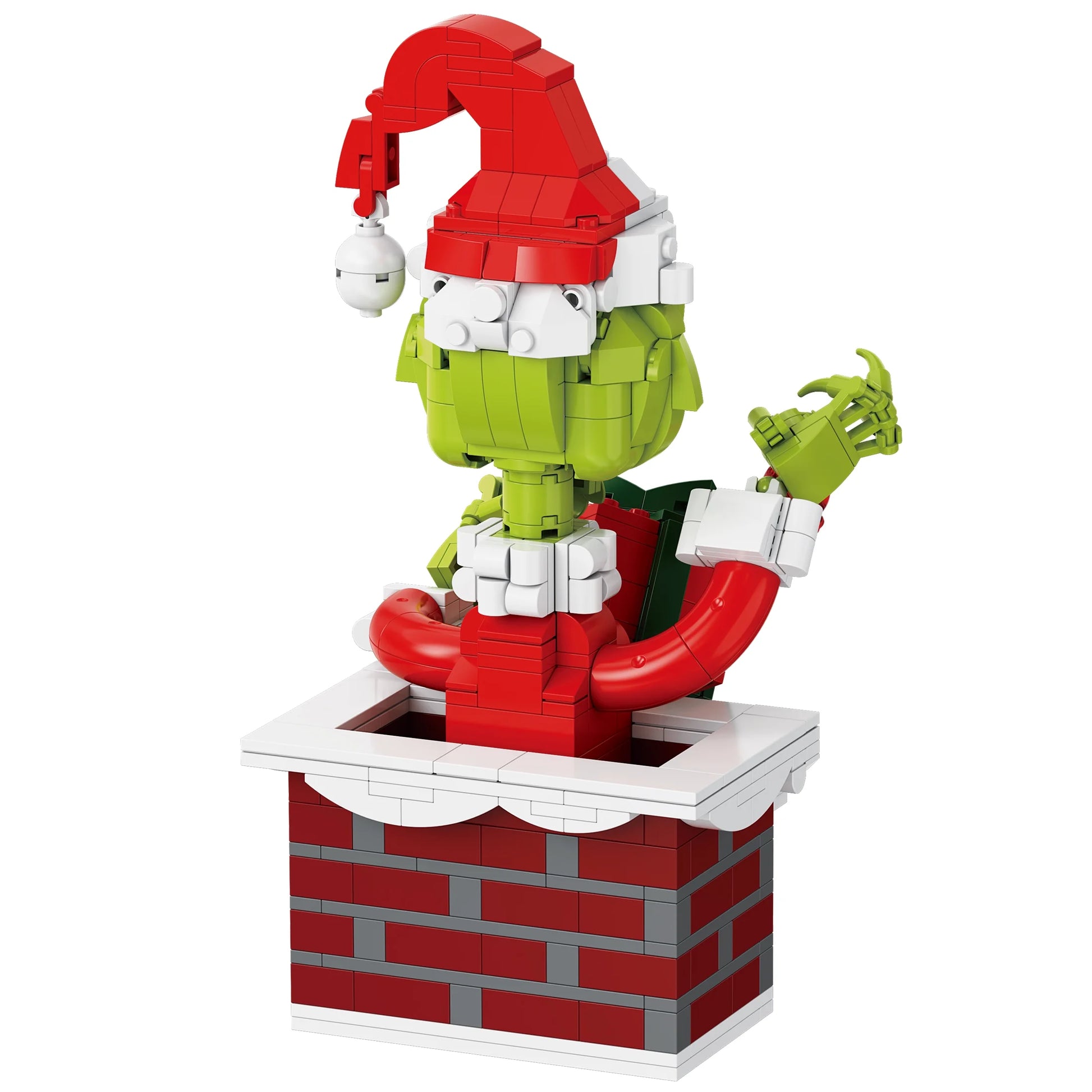 Brickcraft up the Chimney Grinch Building Kit (504-Plastic Piece Set) Limited Edition Collectible, Christmas Décor, Toy Gift Idea for Boys and Girls Ages 8 Years Old and Up
