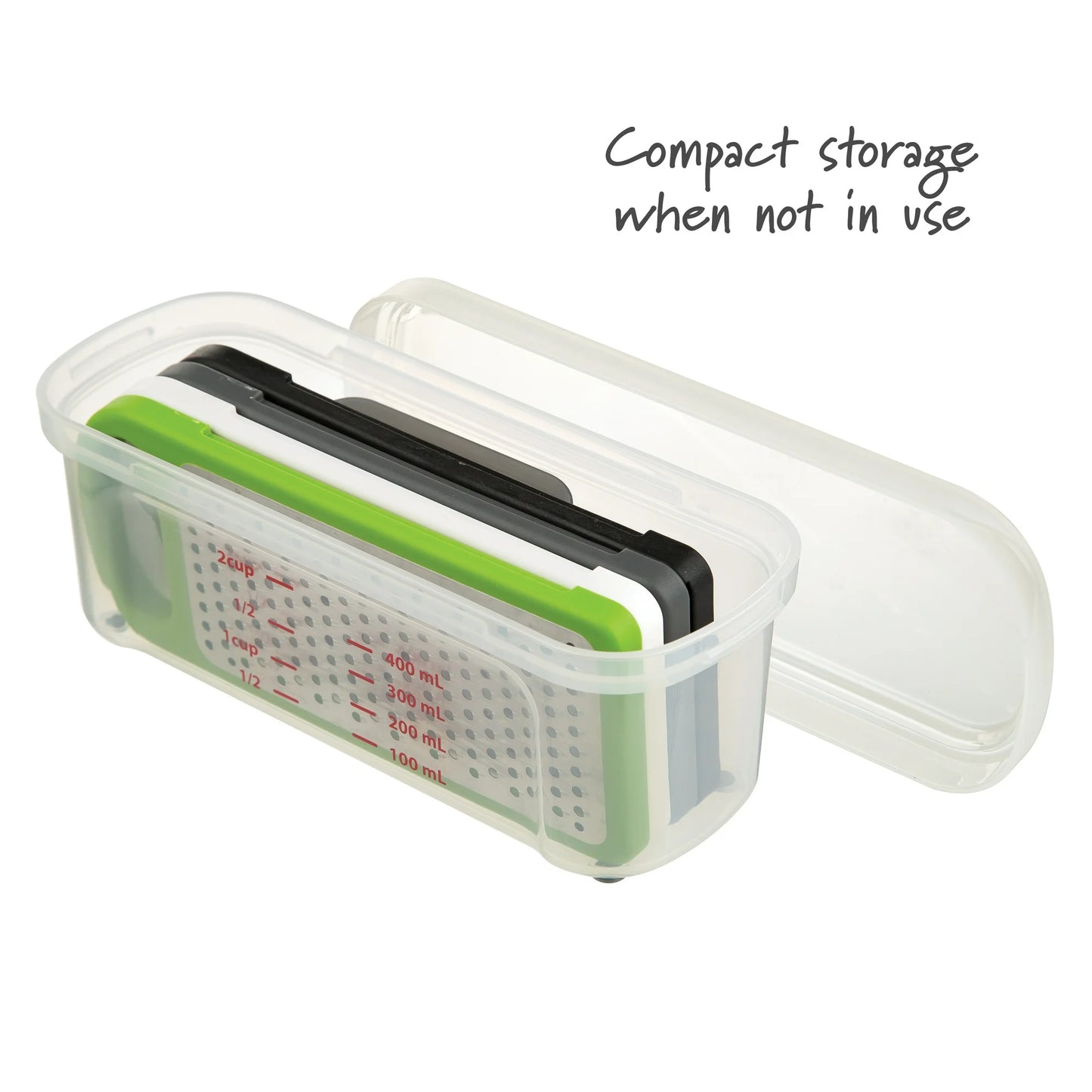 Prep Solutions Compact Grate & Slice Set – 4-in-1 Kitchen Tool