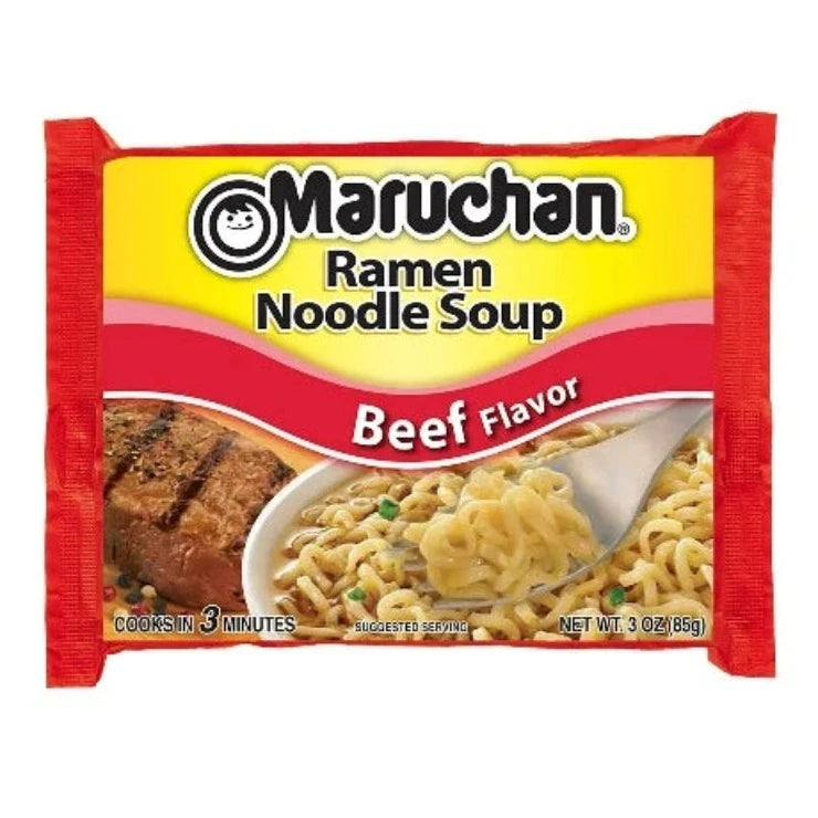 Maruchan Instant Lunch Beef Ramen Noodle Soup, 3 oz, 12 Count