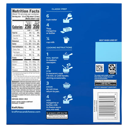 Kraft Original Mac N Cheese Dinner, 5 ct , 7.25 oz, Shelf-Stable