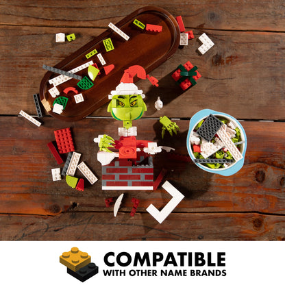 Brickcraft up the Chimney Grinch Building Kit (504-Plastic Piece Set) Limited Edition Collectible, Christmas Décor, Toy Gift Idea for Boys and Girls Ages 8 Years Old and Up