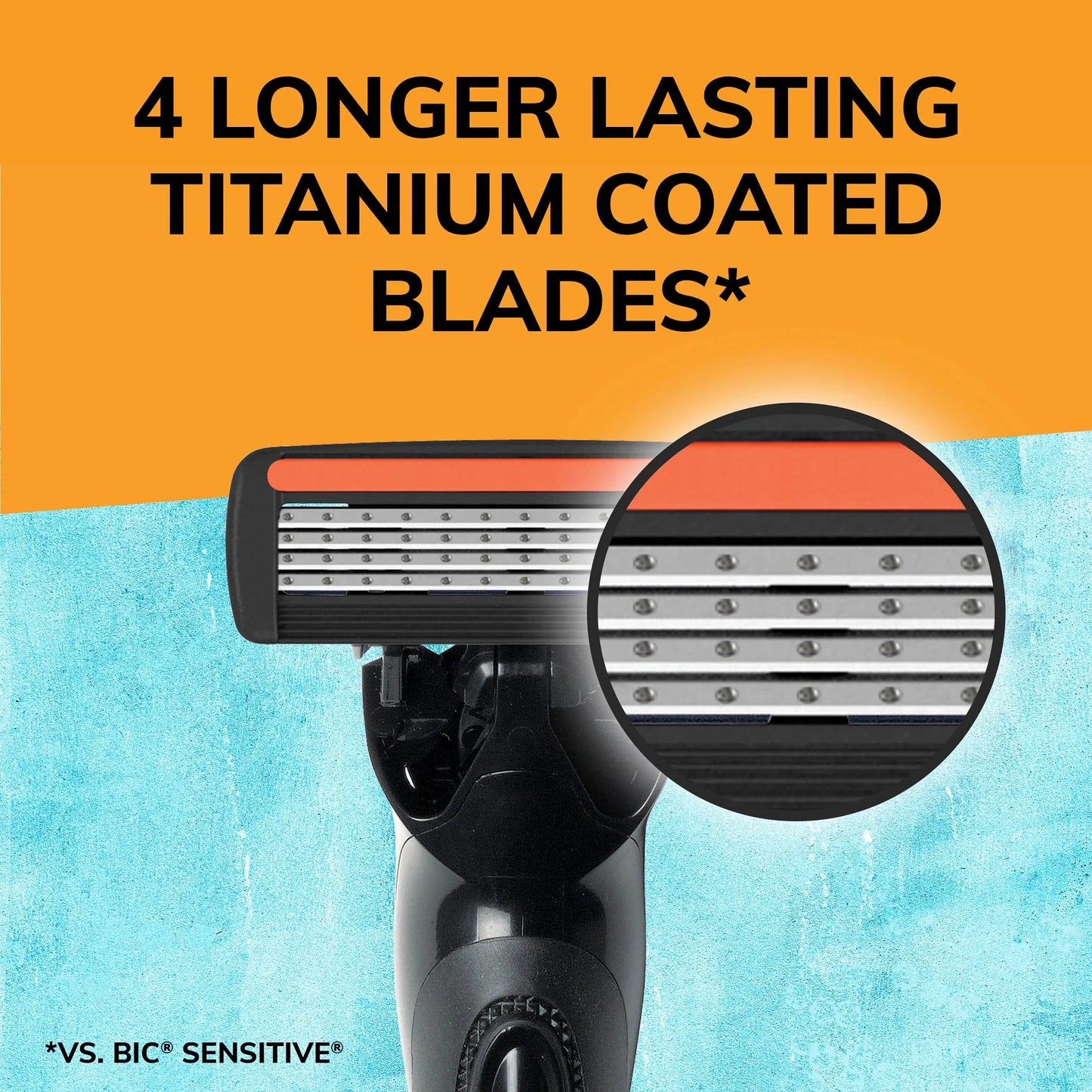 BIC Flex 4 Refillable Razor Cartridges for Men, 4 Blade Heads for Sensitive Skin, 10 Pack