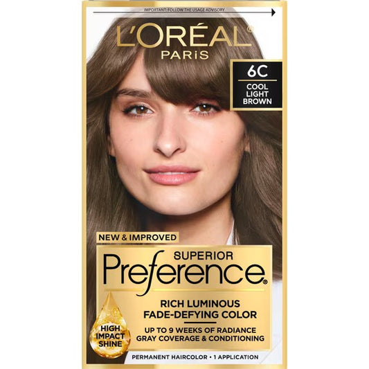 L'Oreal Paris Superior Preference Fade-Defying Permanent Color, Cool Light Brown - Image 1