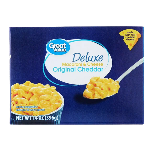 Great Value Deluxe Original Cheddar Macaroni & Cheese, 14 oz