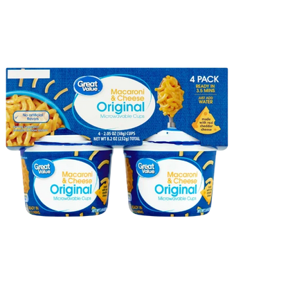 Great Value Original Macaroni & Cheese, 2.05 oz, 4 Pack