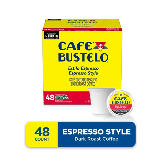 Cafe Bustelo Espresso Style, Dark Roast Coffee, Keurig K-Cup Pods, 24 Count Box