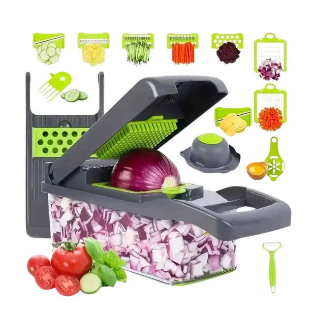 Multifunctional 16 Vegetable Chopper & Slicer with Handle for Kitchen