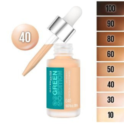 Maybelline New York Green Edition Superdrop Tinted Oil Makeup: 8 Shades of Adjustable, Natural Coverage Infused with Jojoba and Marula Oi - asyouwish.store