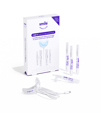 SmileDirectClub Pro Strength Teeth Whitening Kit, 4 Pack Gel Pens with LED Accelerator Light
