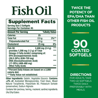 Nature's Bounty Fish Oil Softgels, Double Strength, 2400 Mg, 90 Ct